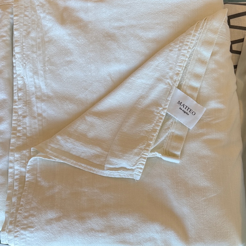 Matteo Vintage Cotton Bedding Set - Queen White
